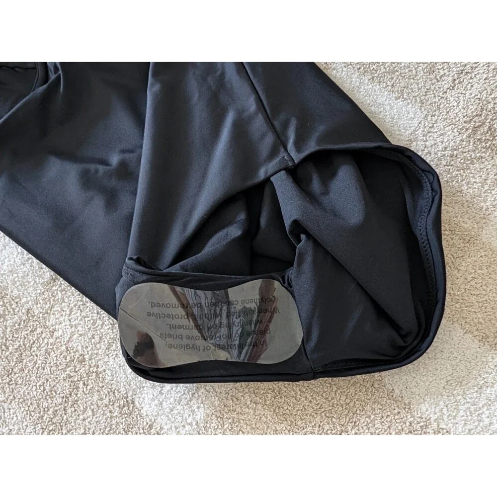 Quince Italian Underwire One Piece Swimsuit Medium Tie Back SPF Black NWT